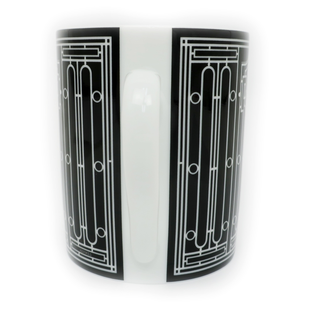 名東】エルメス マグカップ H DECO ブラック ホワイト 陶器 小物 名東】エルメス マグカップ H DECO ブラック ホワイト 陶器 小物
