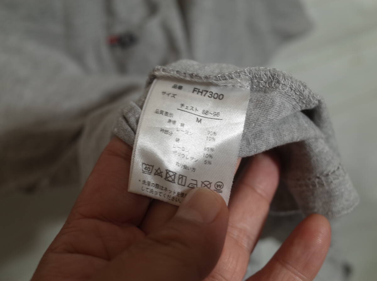メンズ pk712 FILA フィラ ワンポイント ロゴ 刺繍 半袖ポケットTシャツ M グレー 灰 