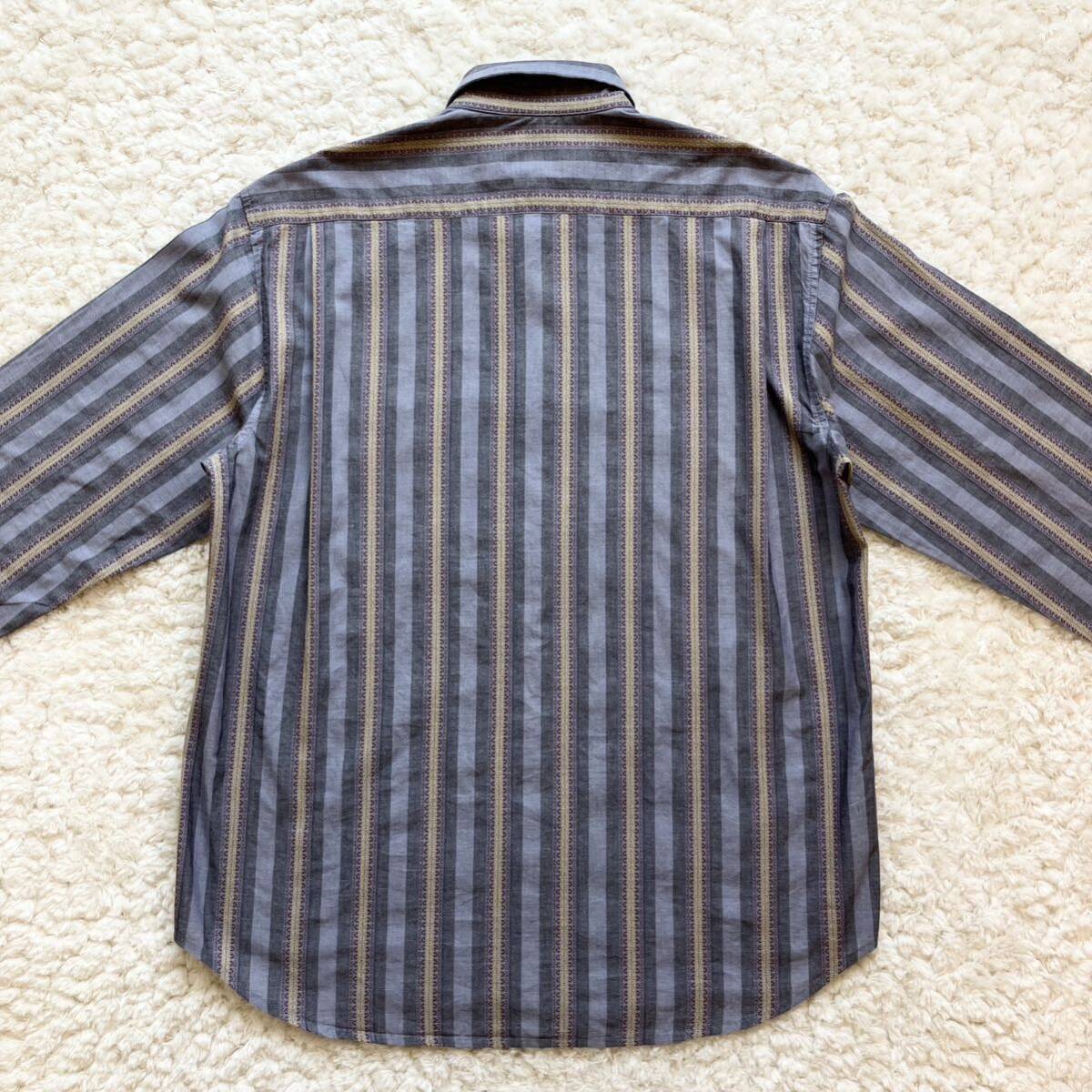 美品 90s USA製 黒タグ OLD STUSSY ジャガード柄シャツ M 長袖 美品 90s USA製 黒タグ OLD STUSSY ジャガード柄シャツ M 長袖