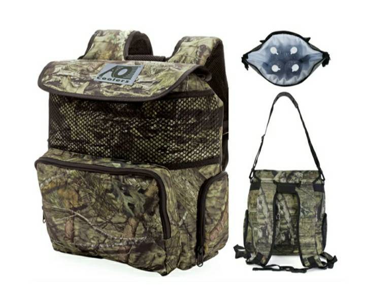 AO Coolers バックパック ソフトクーラー 18パック/モッシーオーク ※内側底面に1㎝と3㎝程の穴あき2か所あり