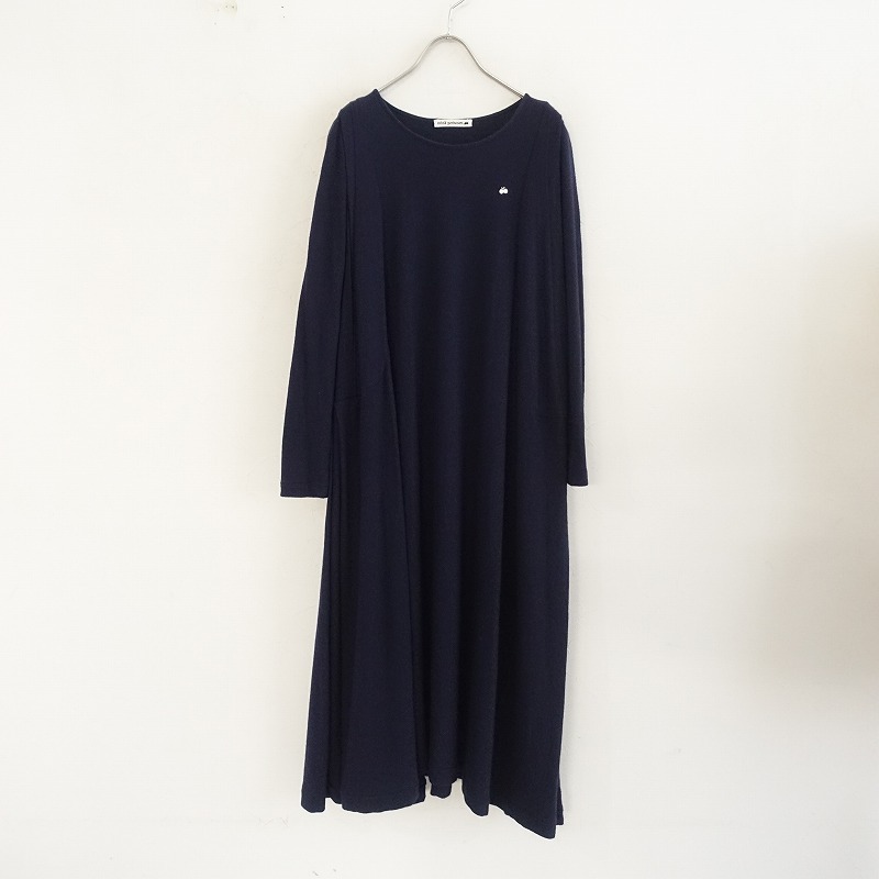 ミナペルホネン mina perhonen *cozy アンゴラニットドレス*38長袖プルオーバー紺ネイビー起毛ワンピース(4-2403-103)【01D42】