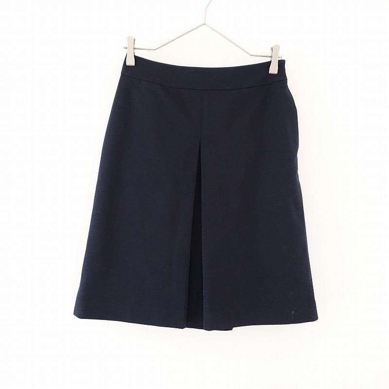 //マッキントッシュフィロソフィー MACKINTOSH PHILOSOPHY *ウールブレンドボックススカート*36ネイビー紺(sk1-2310-119)【81J32】