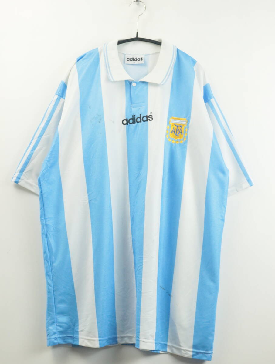 D937/Adidas/アディダス/90S/オールド/レア/アルゼンチン代表/ゲームシャツ/ユニフォーム/レプリカ/トップス/Lサイズ