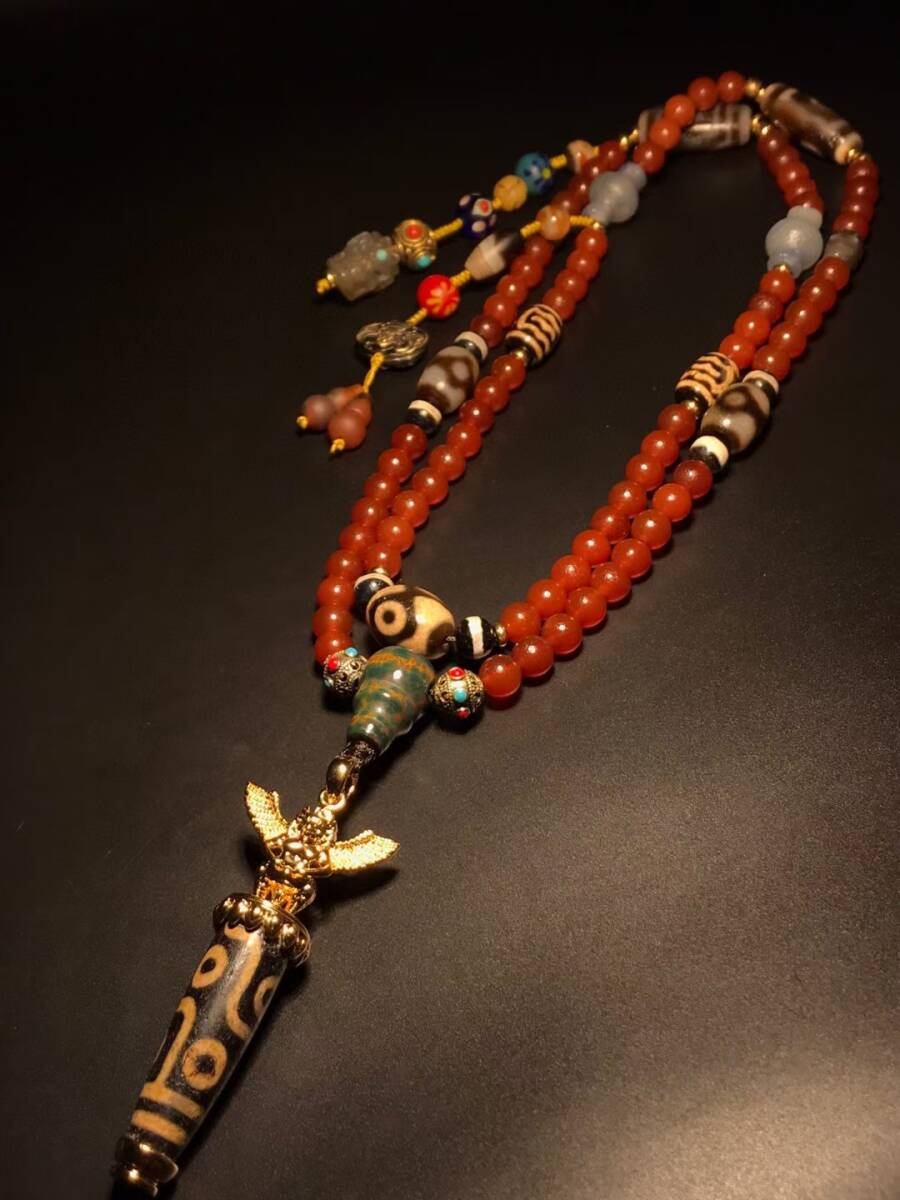 骨董*珍藏*モルタル老瑪瑙*と大鵬金翅鳥天珠法 骨董*珍藏*モルタル老瑪瑙*と大鵬金翅鳥天珠法