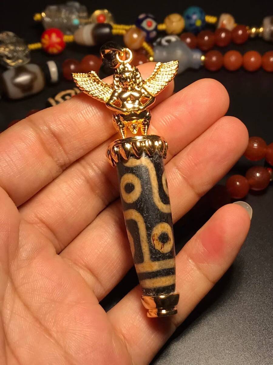 骨董*珍藏*モルタル老瑪瑙*と大鵬金翅鳥天珠法器*仏珠 骨董*珍藏*モルタル老瑪瑙*と大鵬金翅鳥天珠法器*仏珠