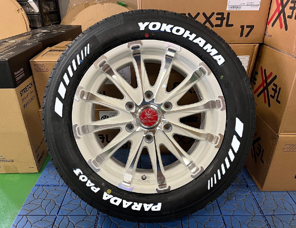 [ vehicle inspection correspondence ] Hiace 200 series 17 -inch 215/60R17 tire wheel 4 pcs set BD12 Yokohama palada white letter new goods sa Mata iya