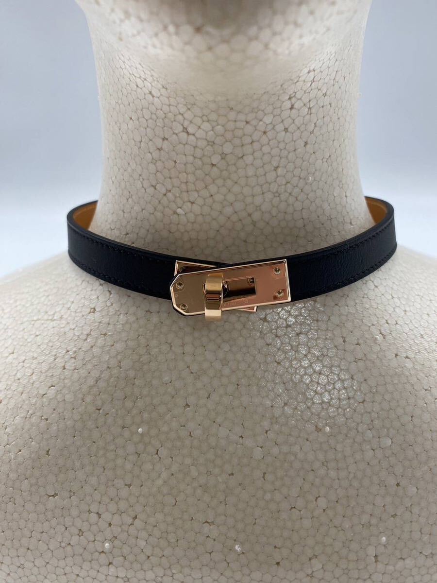 未使用新品】レア 希少 HERMES ケリー チョーカー ノアール 黒 未使用新品】レア 希少 HERMES ケリー チョーカー ノアール 黒