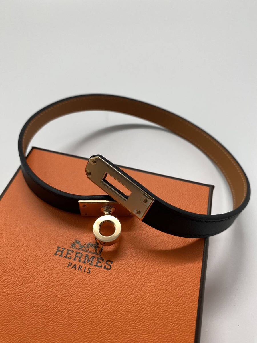 未使用新品】レア 希少 HERMES ケリー チョーカー ノアール 黒 未使用新品】レア 希少 HERMES ケリー チョーカー ノアール 黒