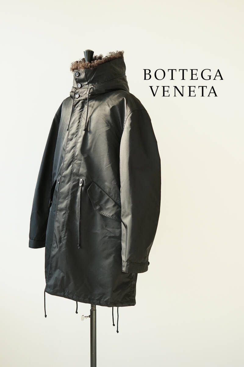 2021AW BOTTEGA VENETA ボッテガ ヴェネタ 2WAY ムートンボアライナー付 フーデッド モッズコート size L 666187 VKIL0 0804808