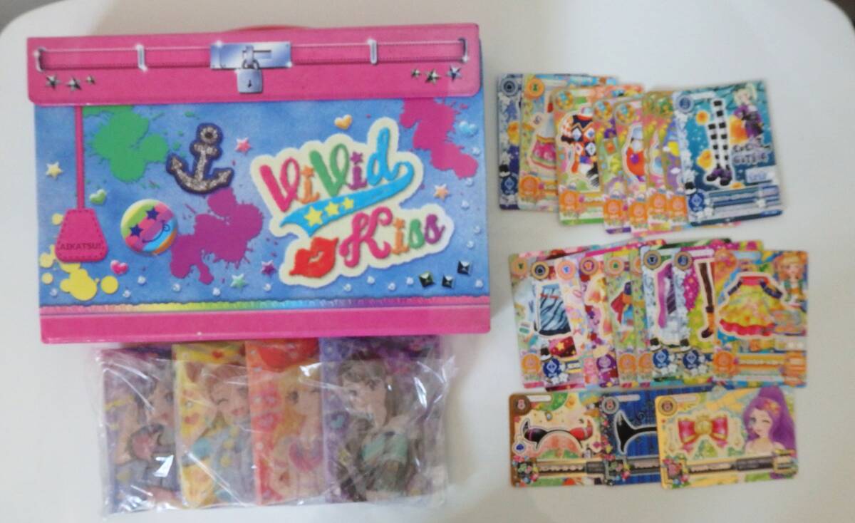 当時物 アイカツ まとめ★カードケース（BOX）ViVid Kiss・カードホルダー4点・カード トレカ★レア 希少 コレクション