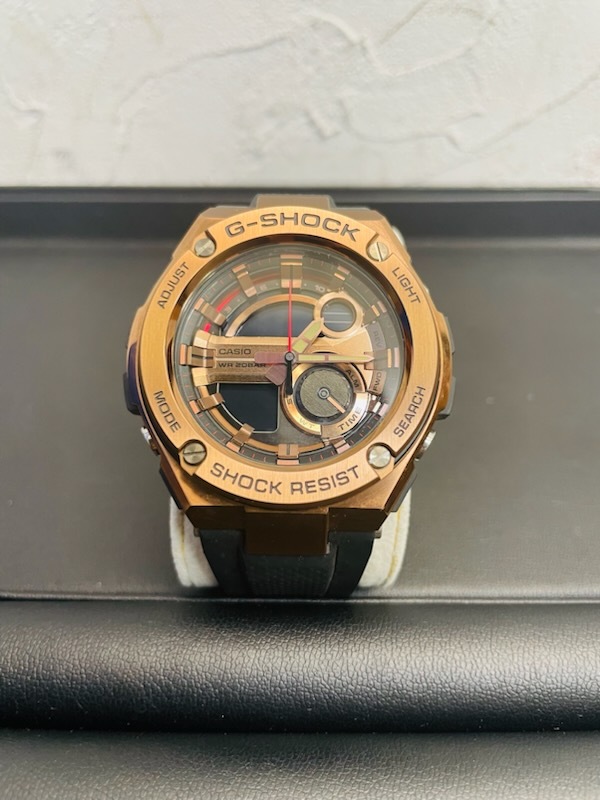 Z-0001M　【1円スタート】　CASIO カシオ クォーツ G-SHOCK GST-210B ブラック×ブロンズ 不動品 ジャンク品