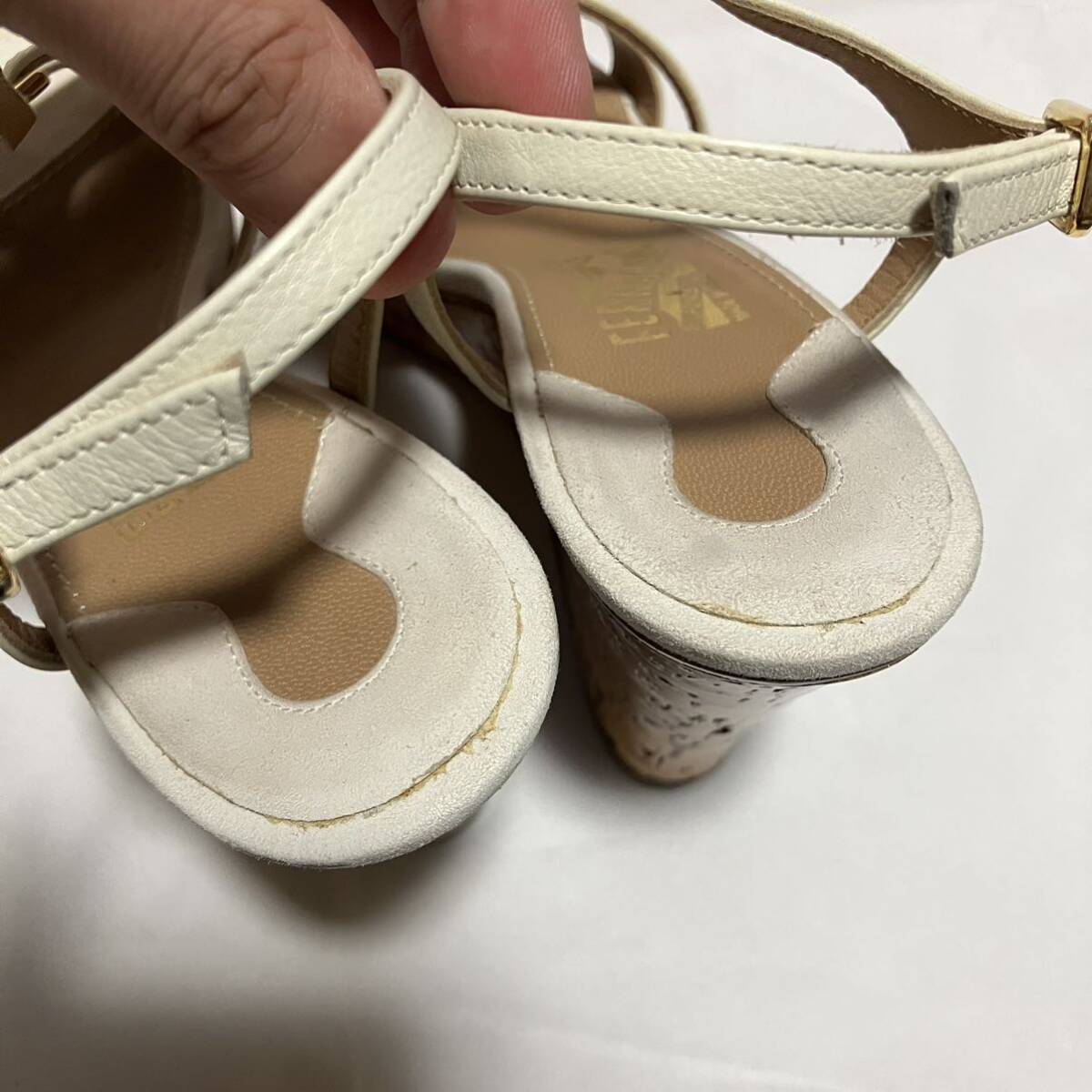 【セール】フェラガモ☆NYMPHE 8.5㎝レザーヒールサンダル01I112 サルヴァトーレフェラガモ】 サンダル / ウェッジソール / 5 1/2