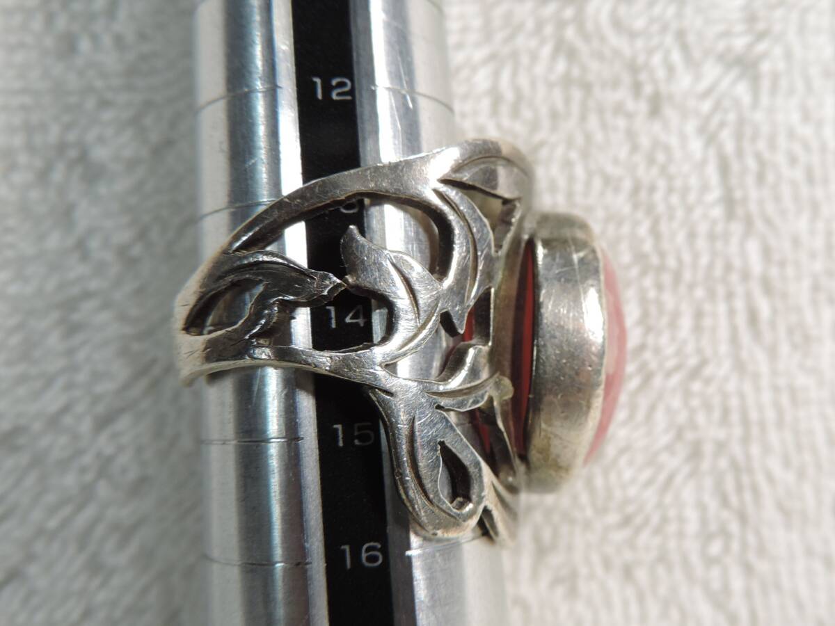 【質問欄より値下げ交渉可】ヴィンテージ リング レディース指輪・SV925刻印有り・中古・破損有り・大振り石付き・14号～フリー・約12.90g