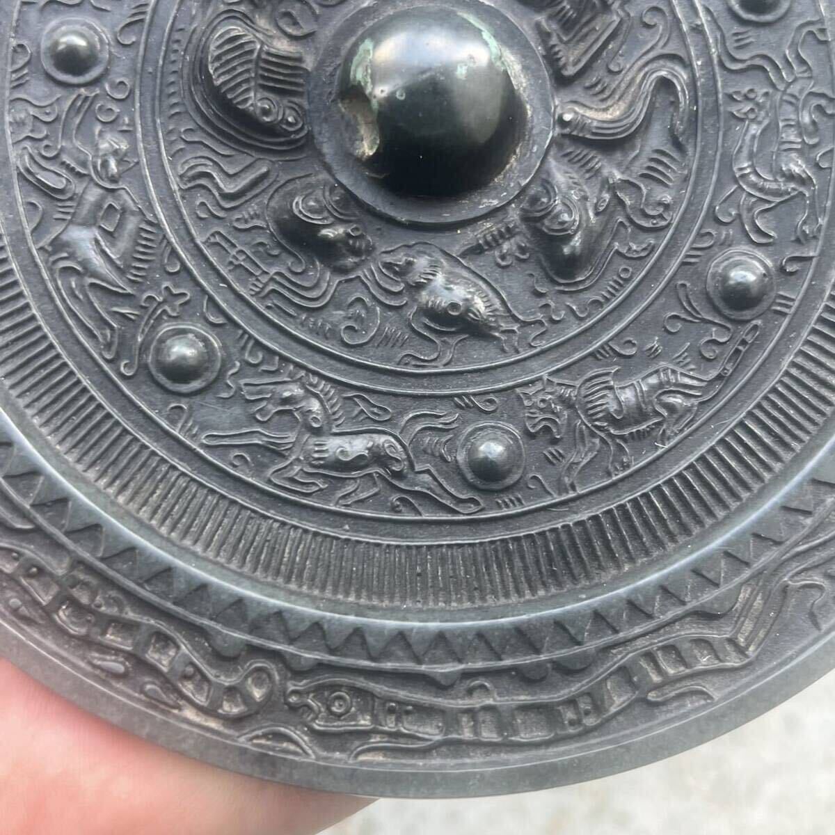 中国唐代青銅鏡骨董 青銅器 古美術アンティーク 江戸 青磁