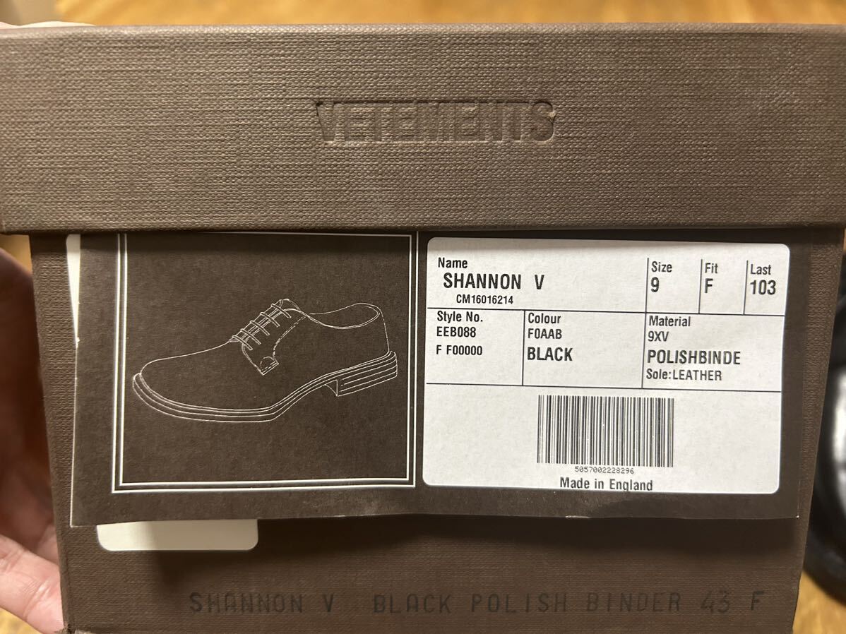 VETEMENTS Church's Shannon チャーチ ヴェトモン シャノン VETEMENTS Church's Shannon チャーチ ヴェトモン シャノン