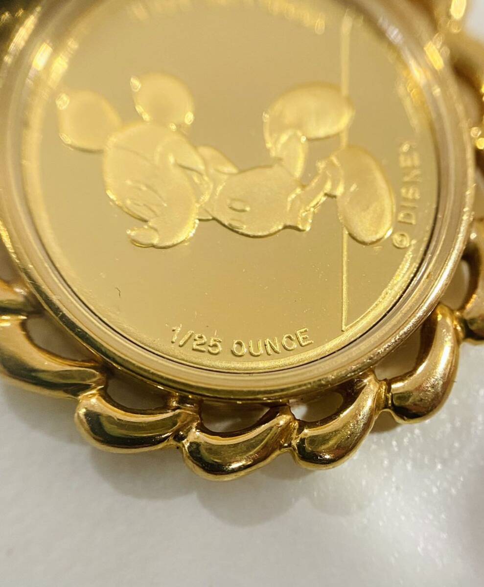 ミッキーマウス コイン ペンダントトップ ディズニー金貨 24金 ミッキーマウス コイン ペンダントトップ ディズニー金貨 24金