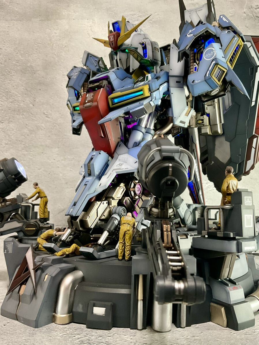 E*】様 ガンプラ 全塗装完成品 1/35 ゼータガンダム 完成品 LED発光 リモコン付き ジャンボ