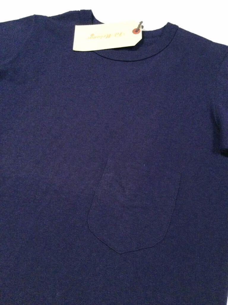 新品「FilMelange」“1003004_16HN/DIZZY”胸ポケット付き クルーネック Tシャツ SIZE:1 日本制 Navy-Melange