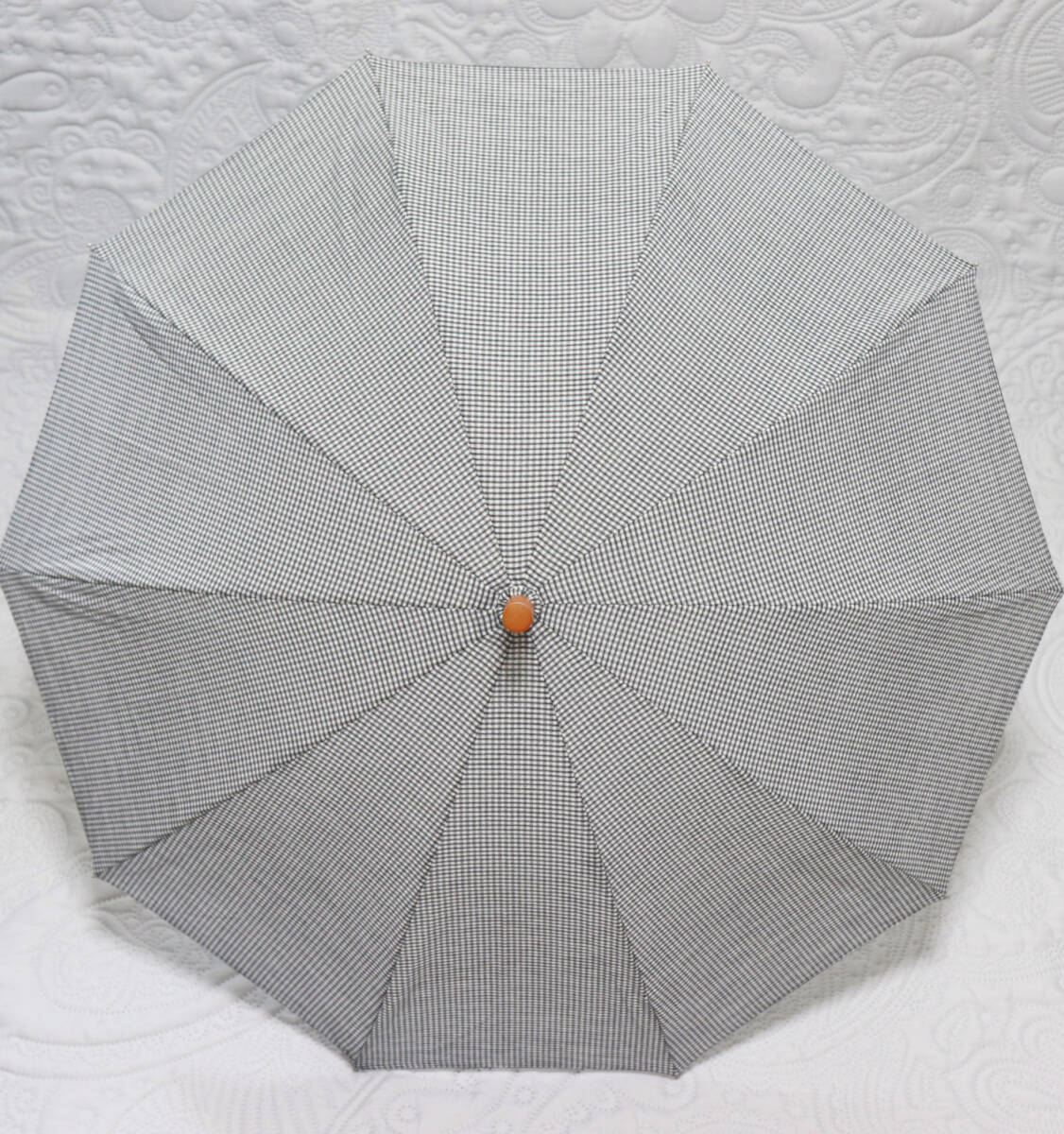 新品タグ付き【晴雨兼用 長傘】綿100% 千鳥柄 〇型持ち手 木製 新品タグ付き【晴雨兼用 長傘】綿100% 千鳥柄 〇型持ち手 木製