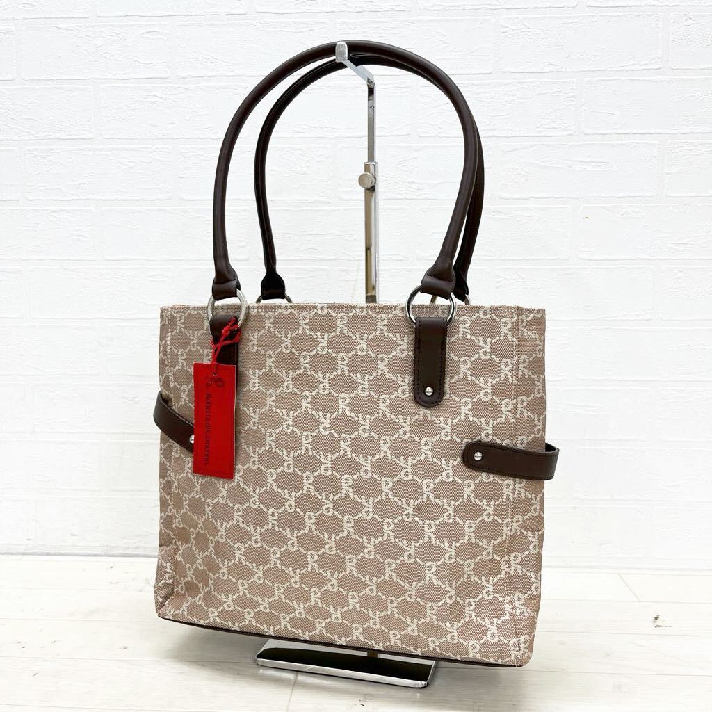  peace 414*① new goods Roberta di Camerino Roberta di Camerino tote bag Logo pattern beige lady's 