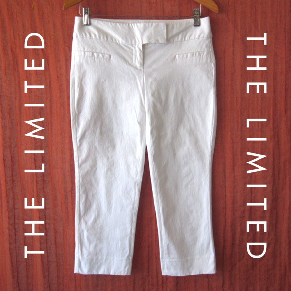 美品　THE LIMITED／ザリミテッド★　ストレッチ　サブリナパンツ　白