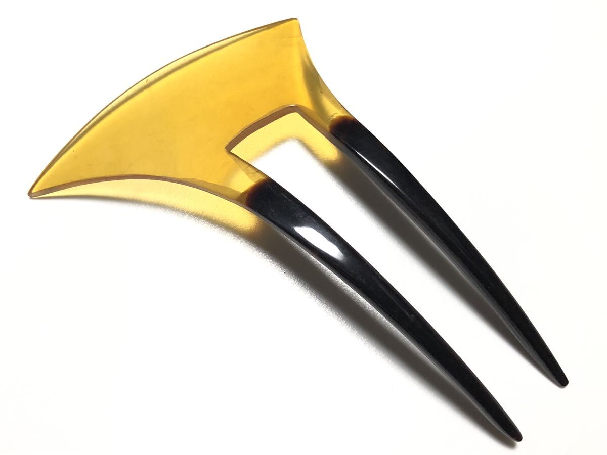 アンティーク 本鼈甲 白甲 黒甲 5.8g 小ぶり 扇簪【検/べっ甲 アンティーク 本鼈甲 白甲 黒甲 5.8g 小ぶり 扇簪【検/べっ甲