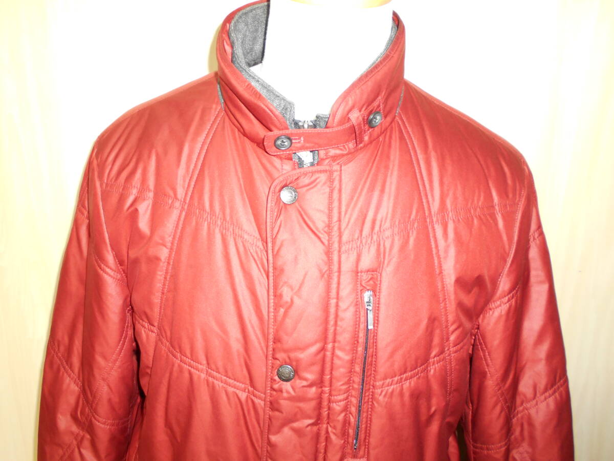 e1215◆U.P renoma キルティングジャケット◆ユーピーレノマ sizeL レッド ポリエステル 中綿入り パデッドジャケット スタンドカラー6H_画像2