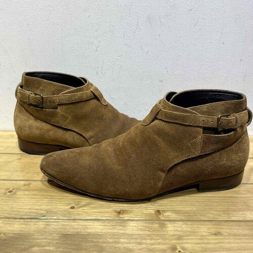 SAINT LAURENT PARIS アンクルストラップ スエードジョッパーブーツ SIZE-41.5 サンローランパリ