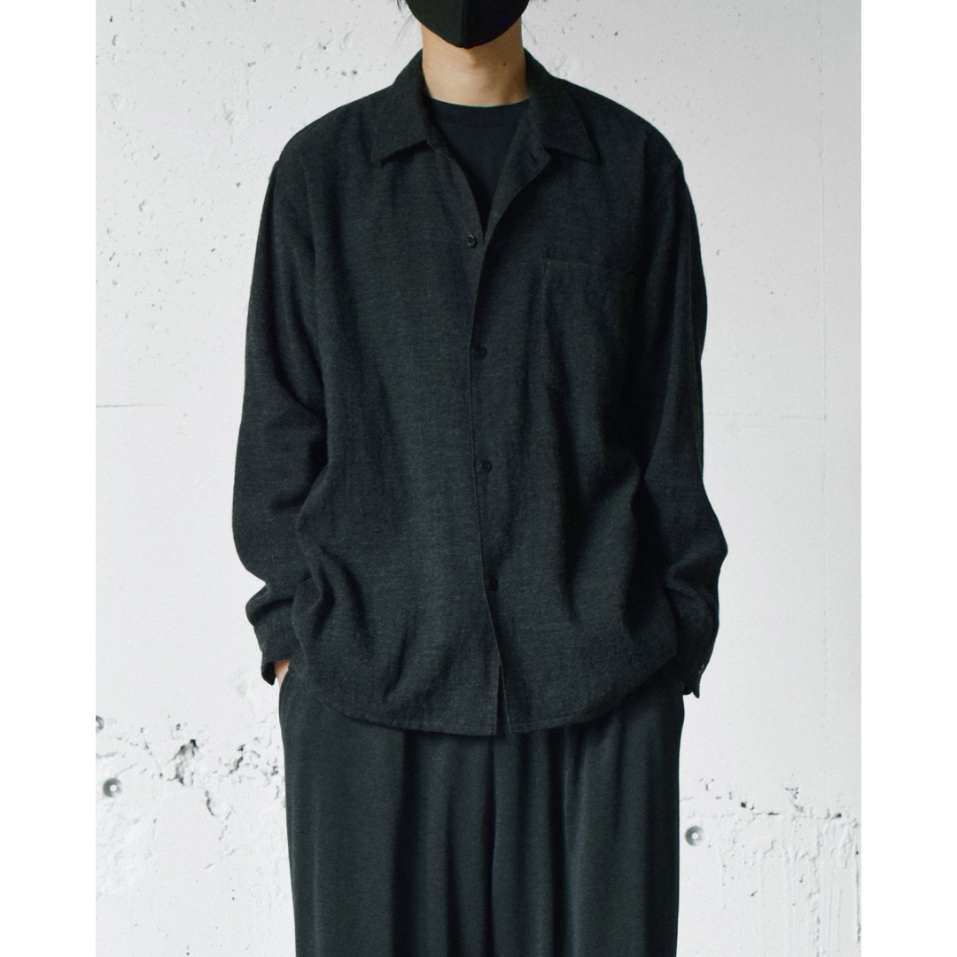 22SS COMOLI カシミヤ和紙 オープンカラーシャツ CARCOAL 22SS COMOLI カシミヤ和紙 オープンカラーシャツ CARCOAL