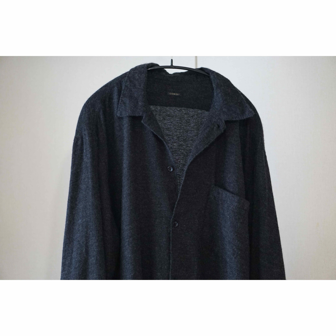 22SS COMOLI カシミヤ和紙 オープンカラーシャツ CARCOAL 22SS COMOLI カシミヤ和紙 オープンカラーシャツ CARCOAL