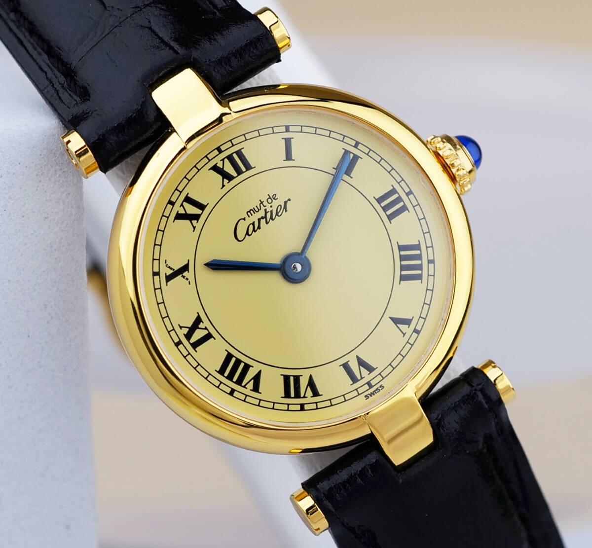 美品 カルティエ マスト ヴァンドーム アイボリー ローマン SM Cartier 