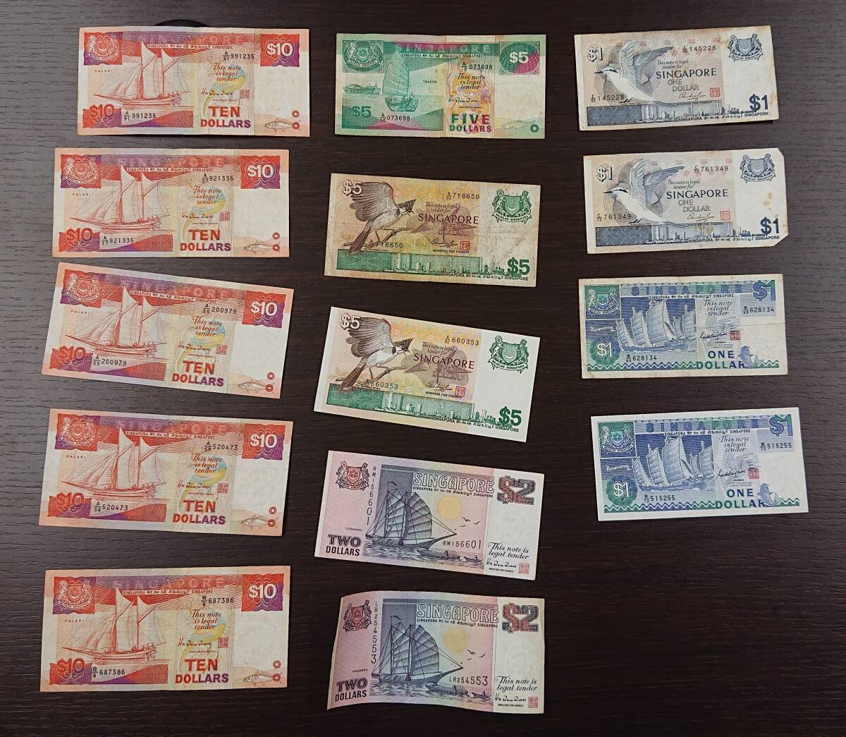 #2773 1円～ シンガポール 紙幣 73ドル分 旧札 古札 外国紙幣 まとめ 