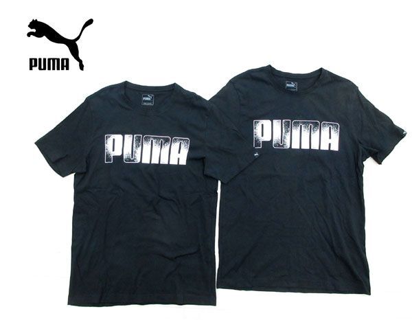 送料300円(税込)■fm941■メンズ プーマ 半袖Tシャツ ブラック L 2点【シンオク】