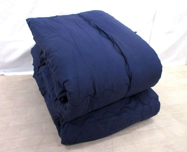 送料300円(税込)■ze056■掛布団 シングルロング ネイビー 2点【シンオク】