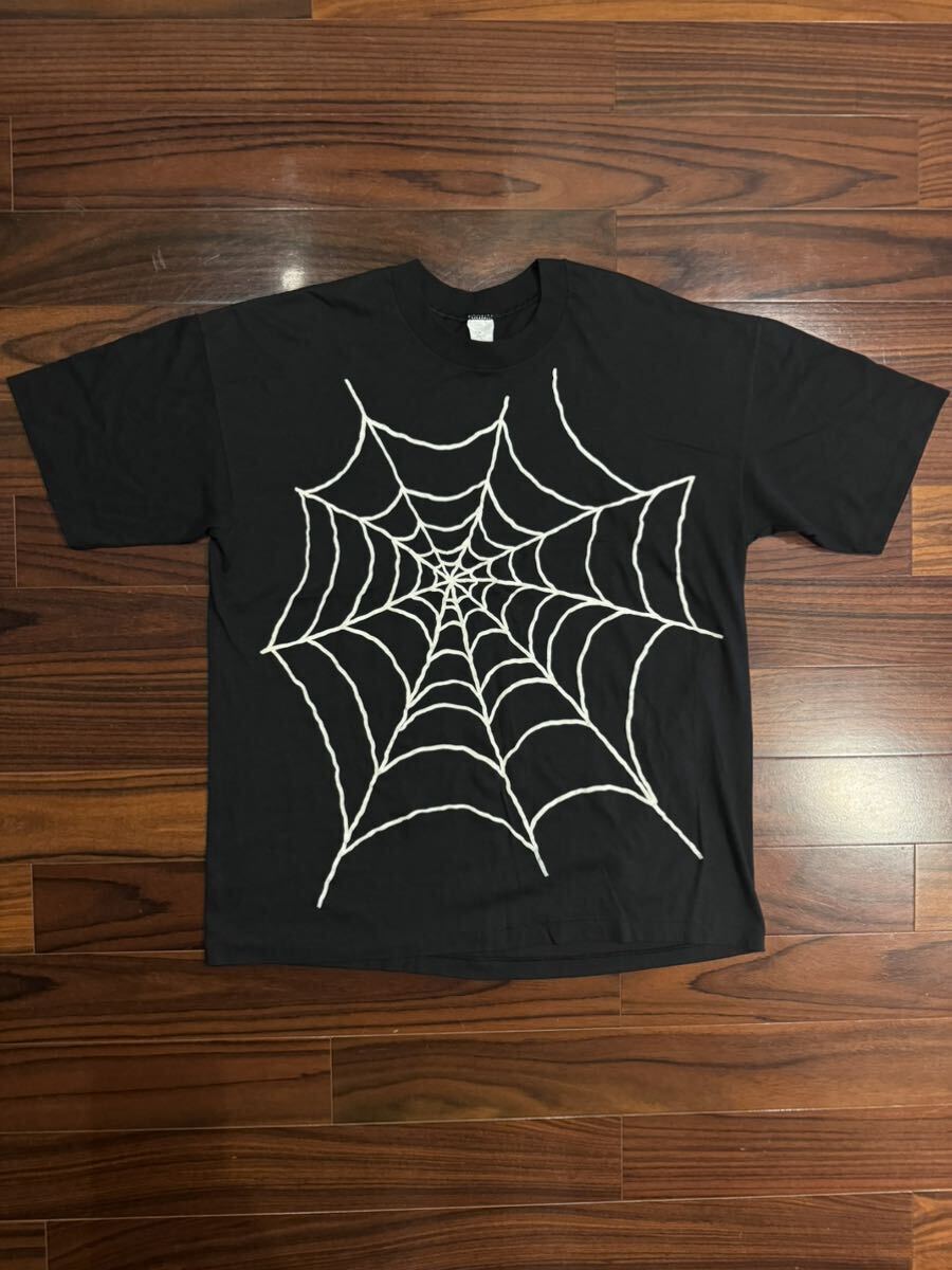 【至極】 80s 蜘蛛の巣 VINTAGE tシャツ XL 黒 スパイダー 映画 ビンテージ USA製 バンド マルジェラ nirvana オンブレ ムービー supreme