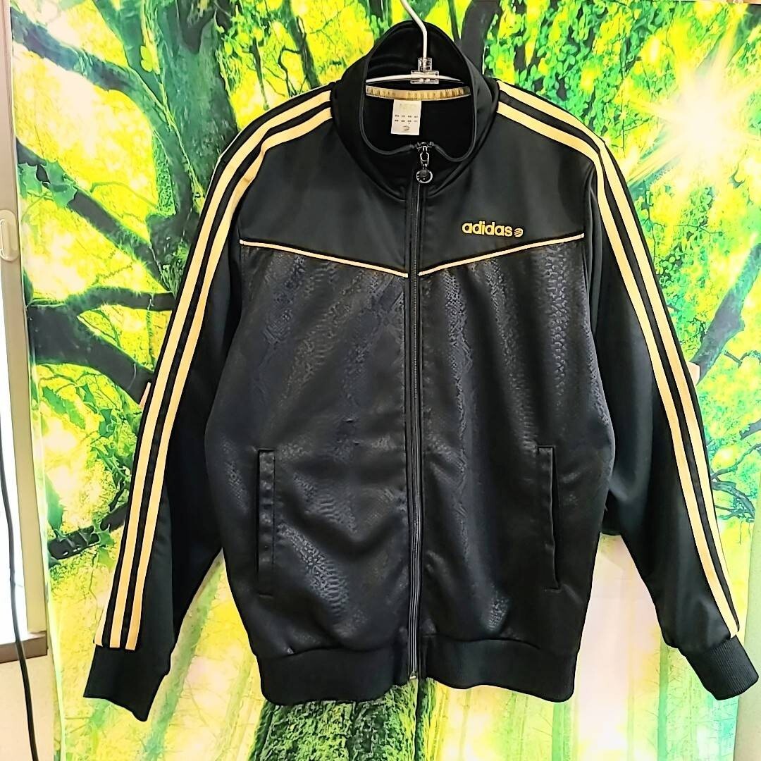 2004年 アディダス adidas 黒 ジャージ パイソン柄 ライン 刺繍 2004年 アディダス adidas 黒 ジャージ パイソン柄 ライン 刺繍