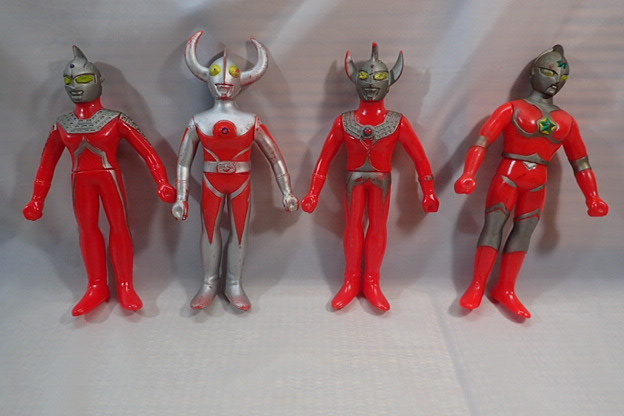 23-67　ポピー　ウルトラの父　セブン　タロウ　J　ジョーニアス　ソフビ　フィギュア　当時物　4体　ウルトラマン