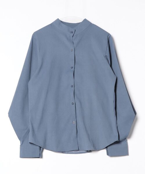 [Amulet] long sleeve blouse L blue lady's 