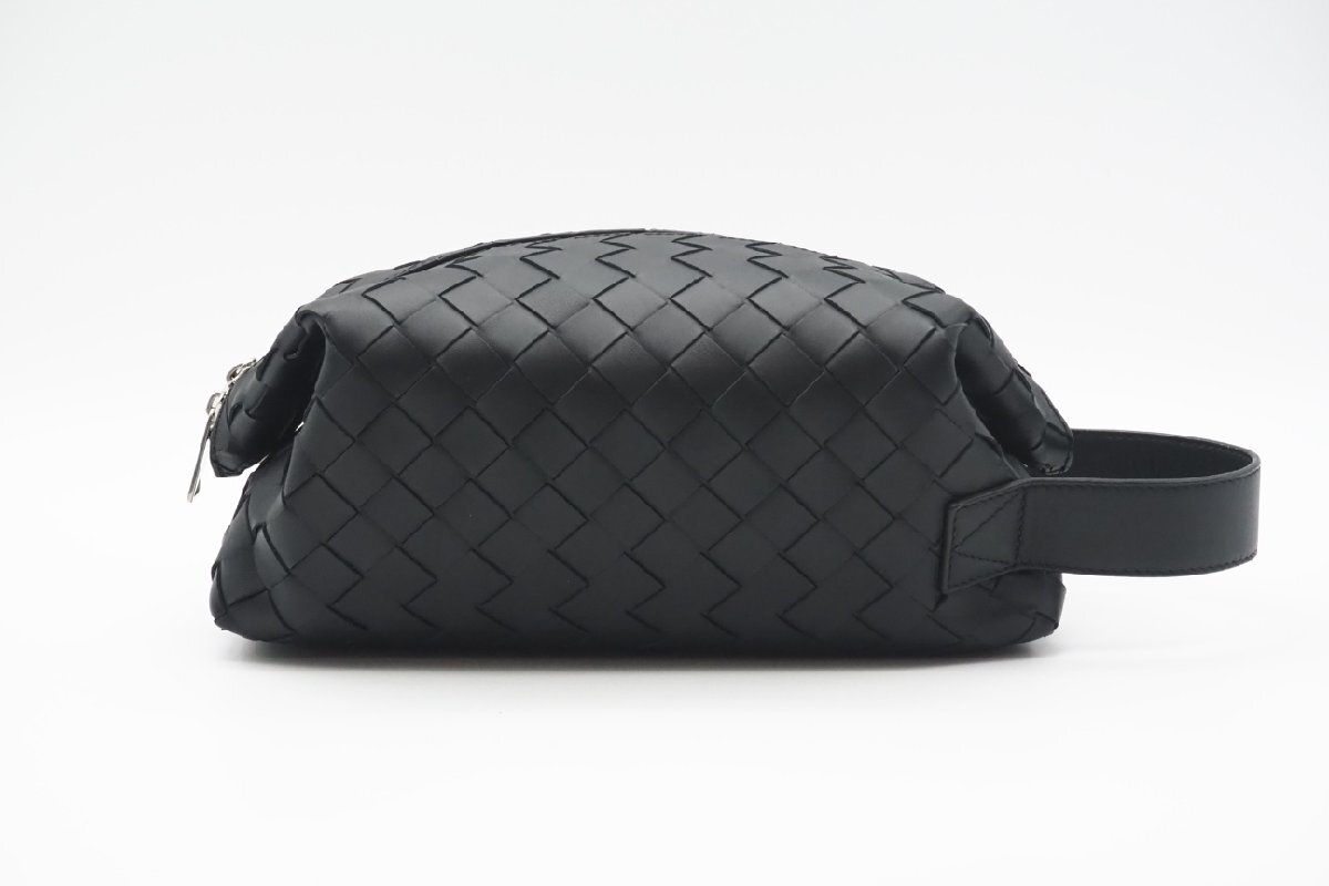 ☆安心の３大保証☆ ABランク ≪BOTTEGA VENETA ボッテガ ヴェネタ/セカンドバッグ≫ マキシイントレチャート レザー ブラック 黒 送料無料