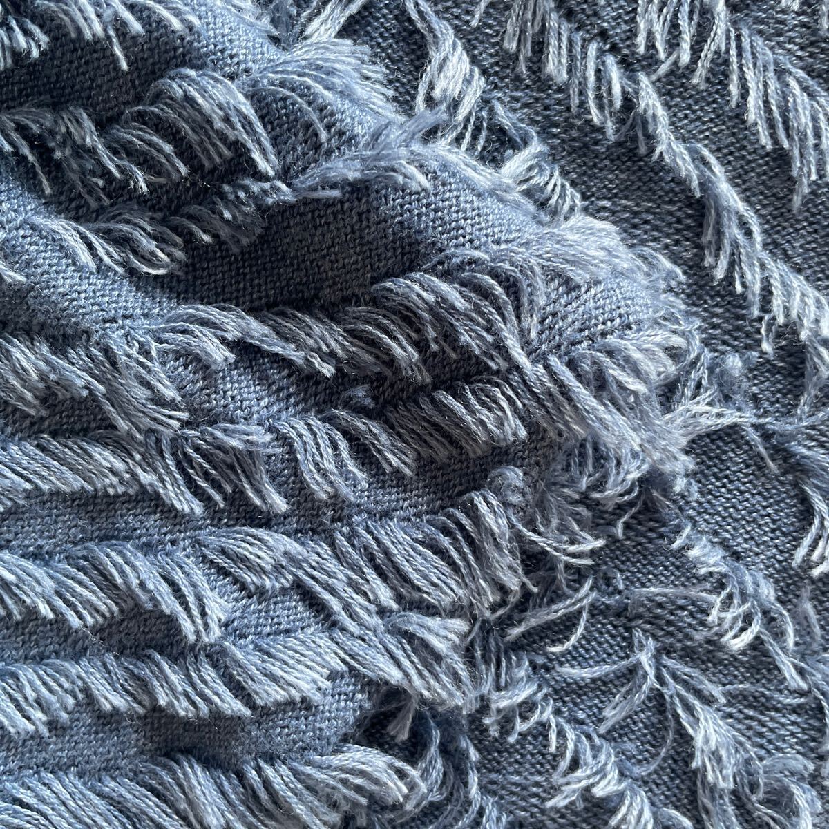 ロングセーター　紺色　ブルー　ブルー　青　レディース　トップス　フリンジ　丸　ネック_画像4