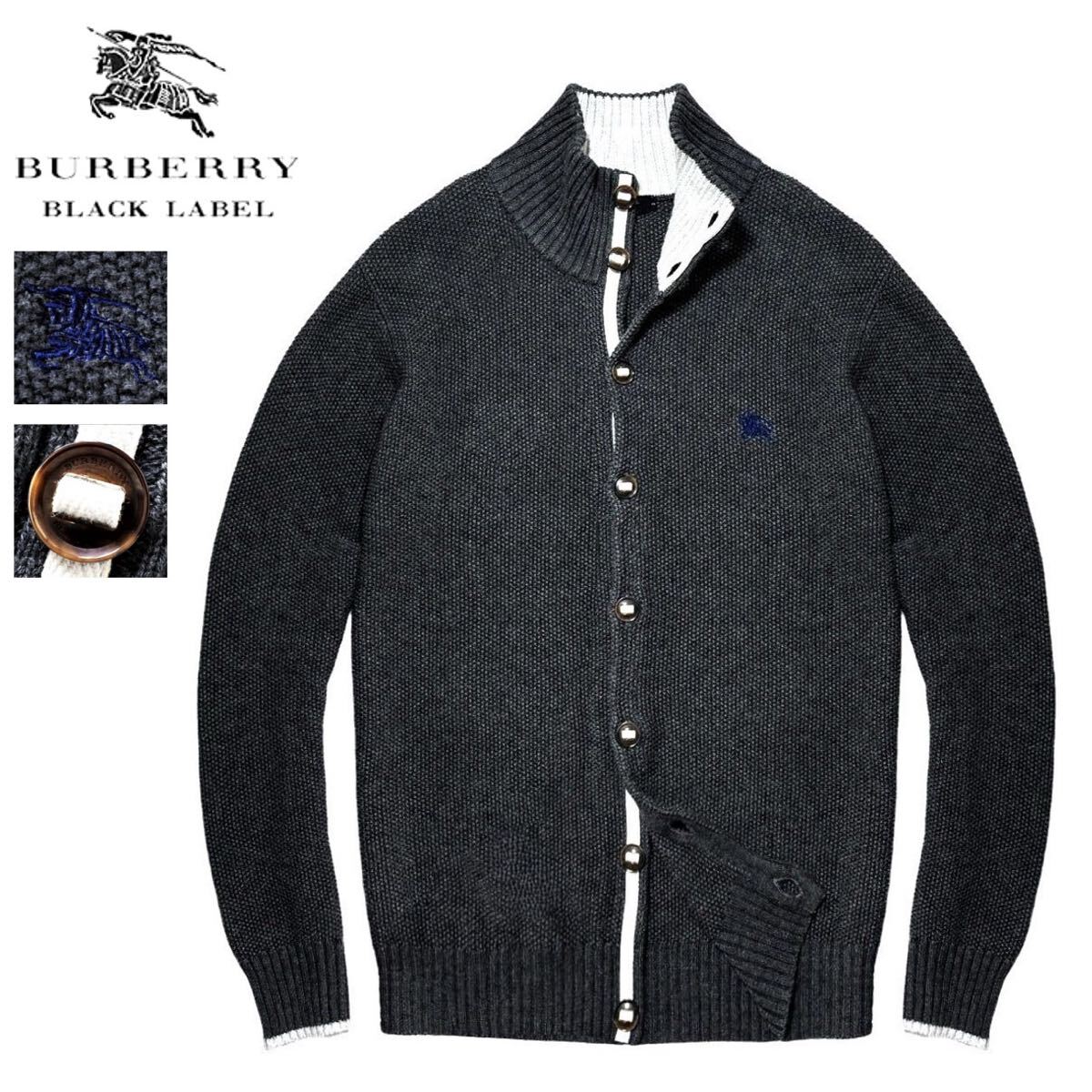 BURBERRY BLACK LABELハイネックカーディガンBIGホース刺繍3 BURBERRY BLACK LABELハイネックカーディガンBIGホース刺繍3