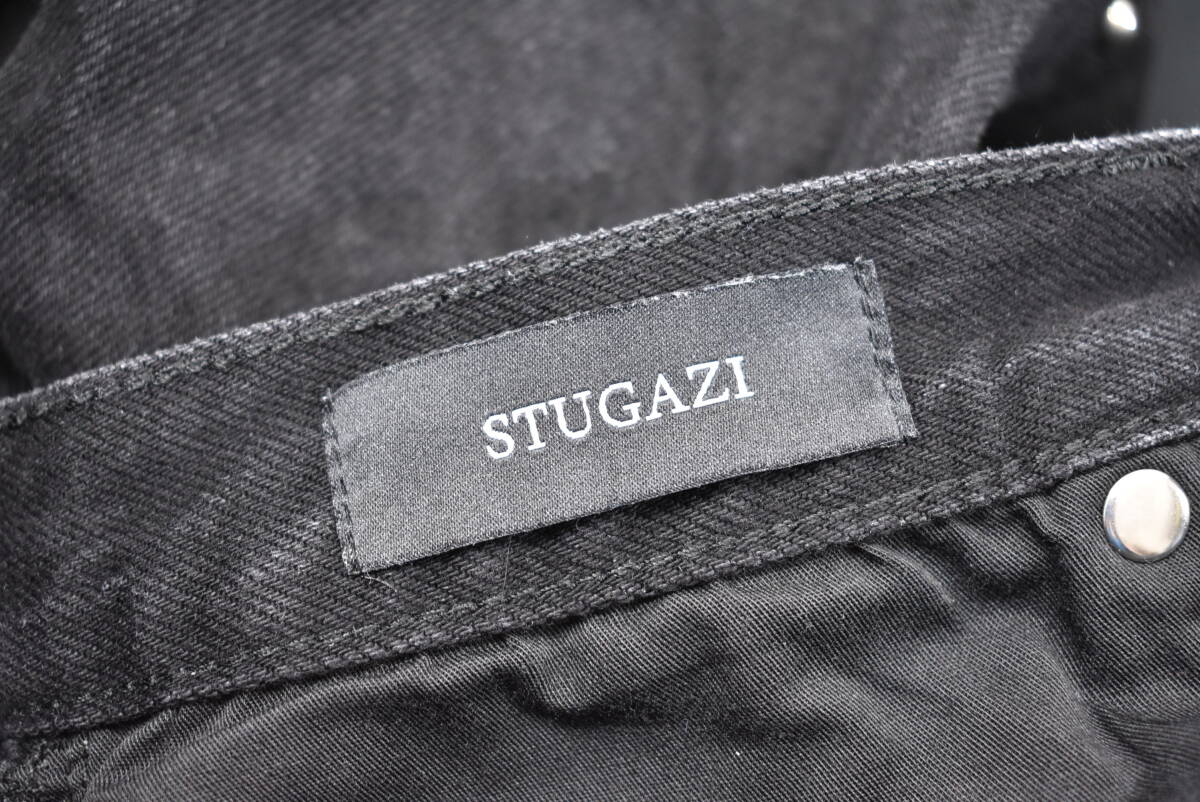 CRAWLING DEATH × STUGAZI スタッズハラコ付ブラックコットン CRAWLING DEATH × STUGAZI スタッズハラコ付ブラックコットン