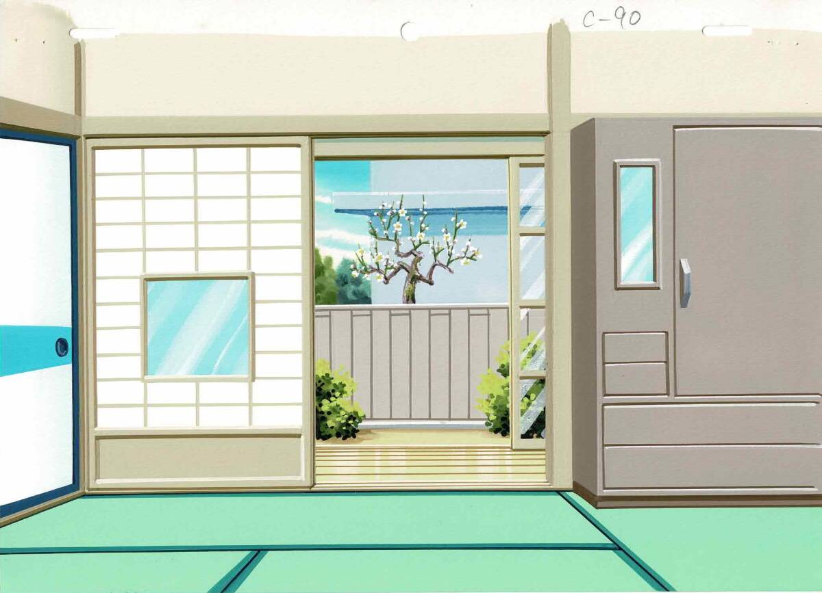 サザエさん 2枚セット セル画 直筆背景画 長谷川町子 エイケン サザエさん 2枚セット セル画 直筆背景画 長谷川町子 エイケン