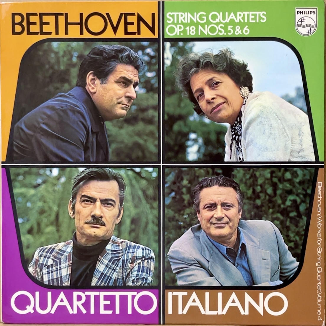 QUARTETTO ITALIANO イタリア弦楽四重奏団/ ベートーヴェン: 弦楽四重奏曲 第5番, 第6番 蘭 PHILIPS 6500 647 STEREO 初出