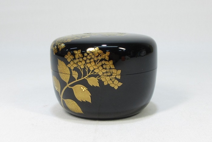G3430】茶道具 加賀蒔絵師 表正則 青貝入り 螺鈿細工 紫陽花蒔絵 G3430】茶道具 加賀蒔絵師 表正則 青貝入り 螺鈿細工 紫陽花蒔絵