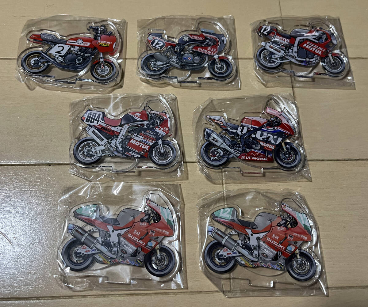 ヨシムラ 歴代マシン アクリルスタンドコレクション 7個 ケビン・シュワンツ 辻本聡 POP吉村 GS1000R GSX-R750 GSX-R1000R HAYABUSA X-1R