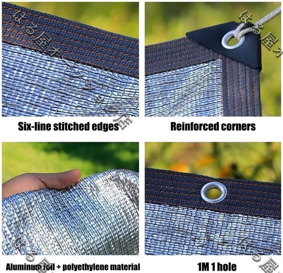 遮光ネット 遮熱ネット アルミ 日除けシェード 4x6m 日よけ ガーデンシェードネット 目隠し アウトドアベランダ シェード 防護網 オーニン_画像6