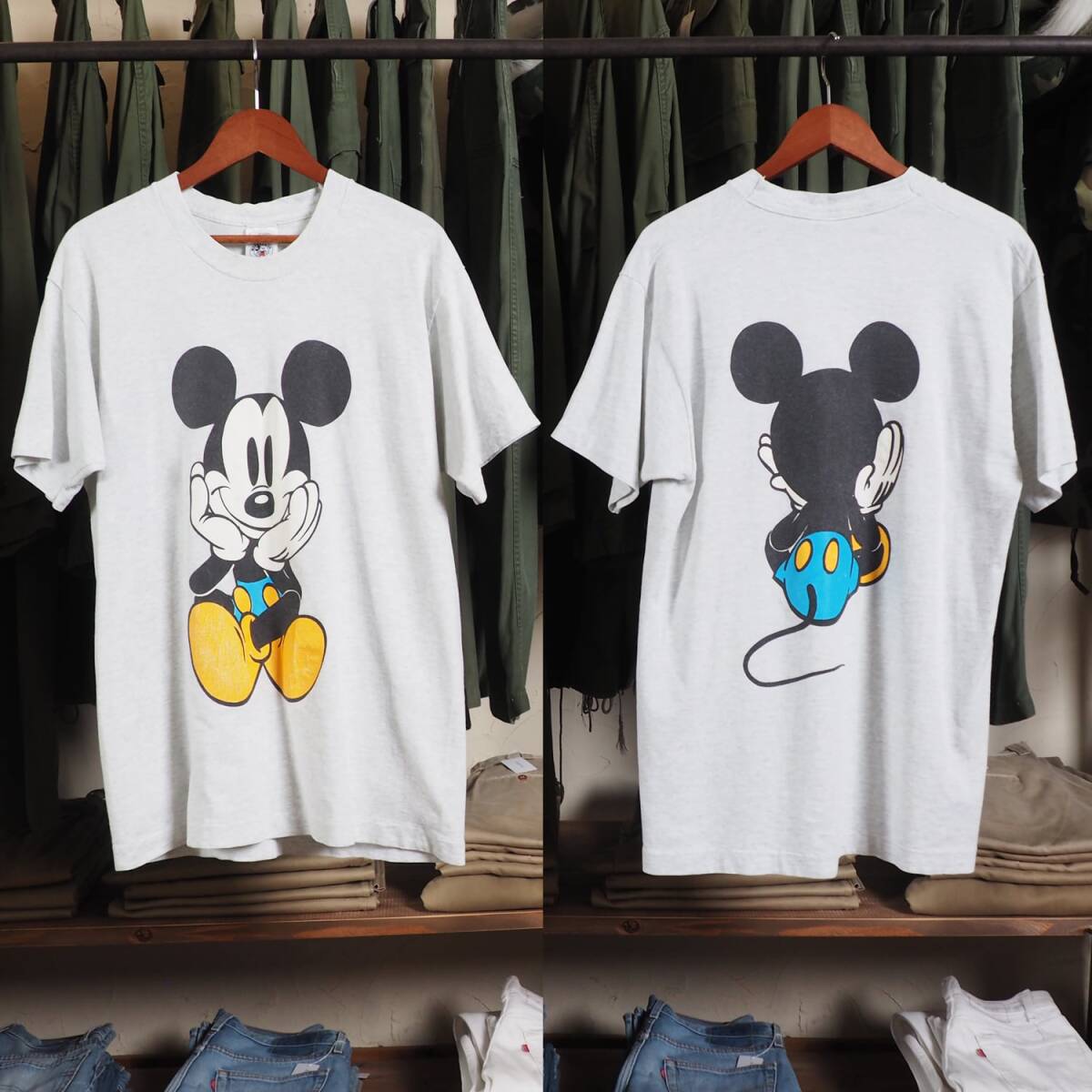 90s Disney ディズニー ミッキー Tシャツ 青パンツ 両面プリント 90s Disney ディズニー ミッキー Tシャツ 青パンツ 両面プリント