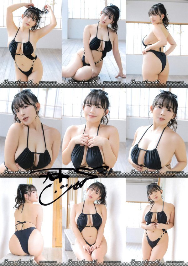 HIT'S/天木じゅん2　～2024～　Vol.2 直筆サイン入りアンカットシート　RG64-72　(黒水着A) 240613-822
