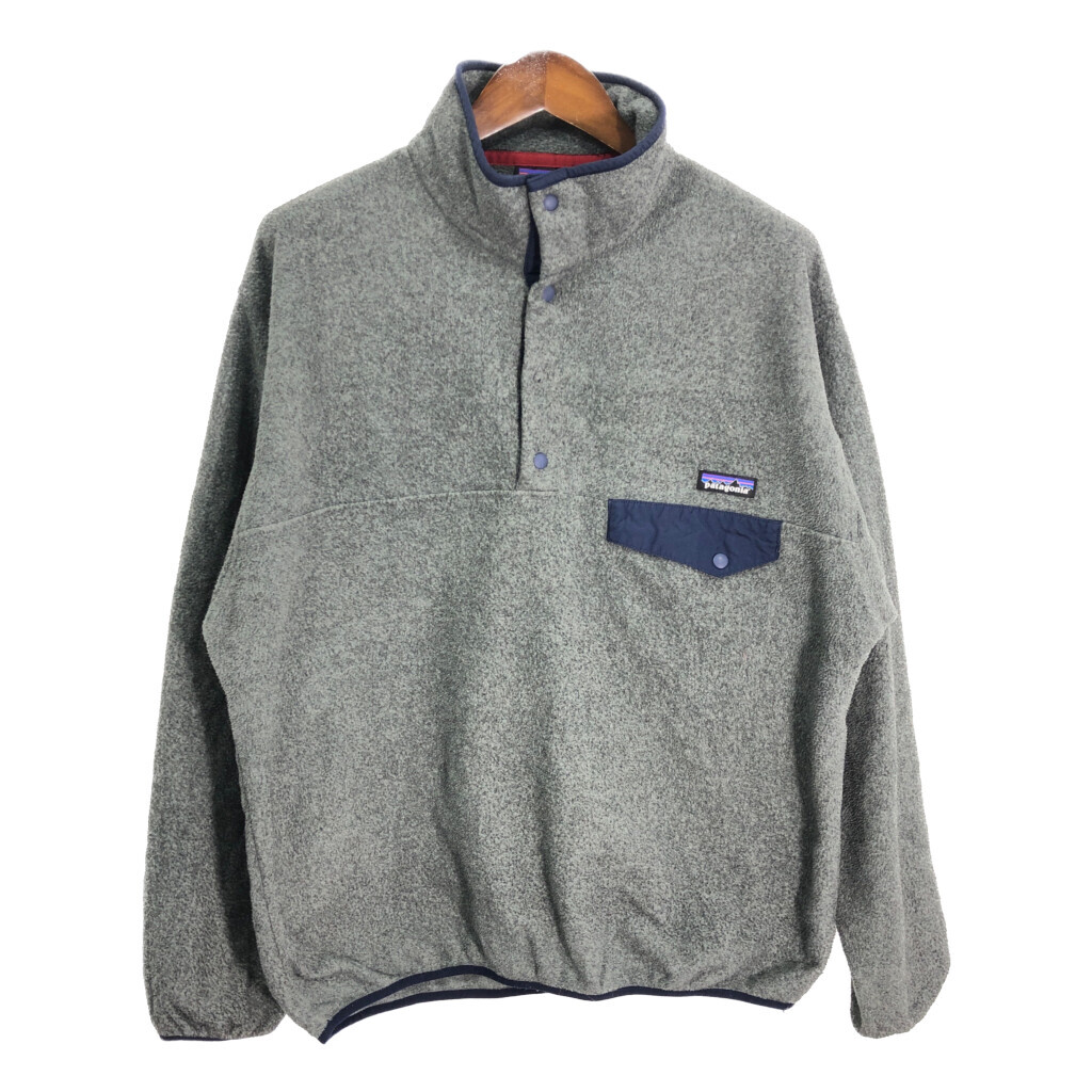patagonia パタゴニア SYNCHILLA シンチラ スナップT フリースジャケット アウトドア グレー (メンズ L) 中古 古着 R5863